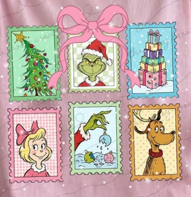 Green guy collage with pink bow