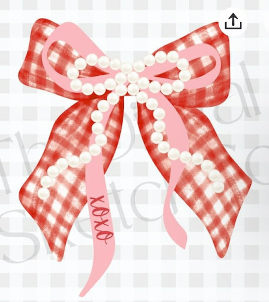 XOXO Bow with Pearls