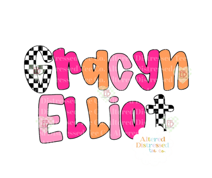 Pink/orange/checkered name