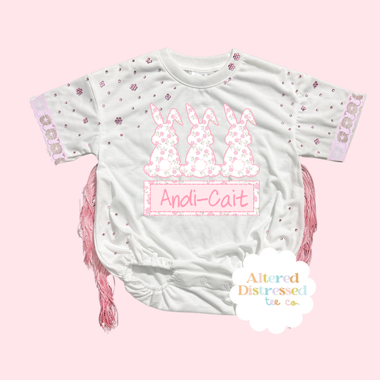 Floral Bunnies (With Name)