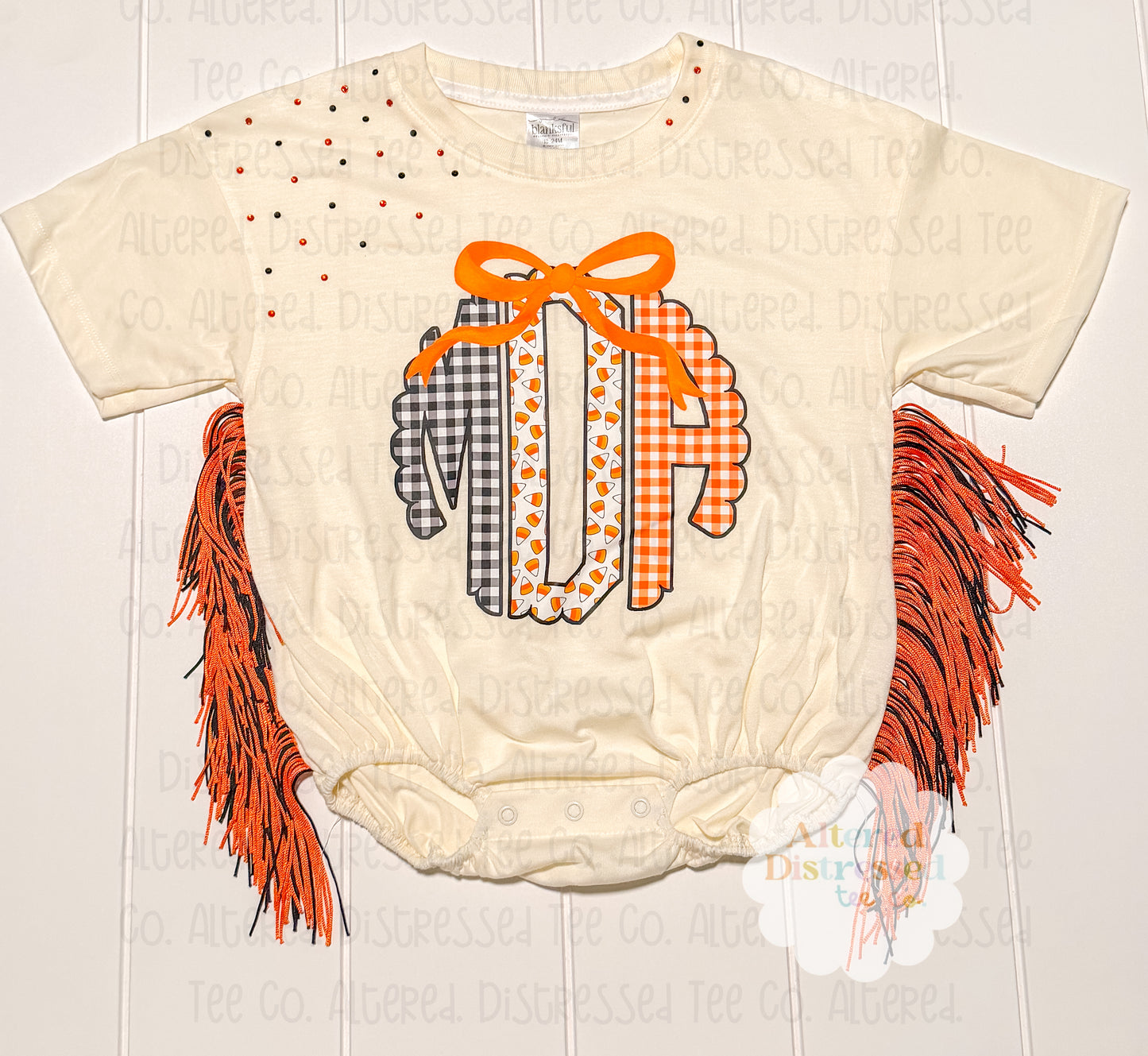 Candy corn monogram