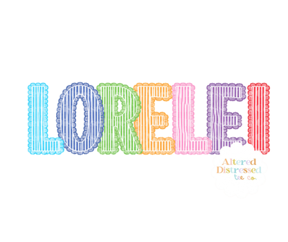 Rainbow scalloped stripe