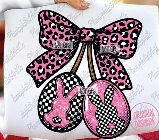 Cheetah bow with bunnies