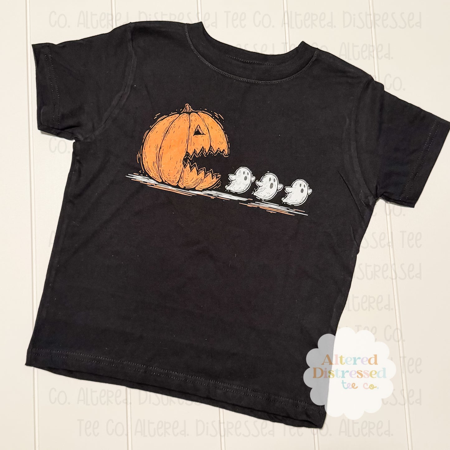 Pac-Man pumpkin with ghosts