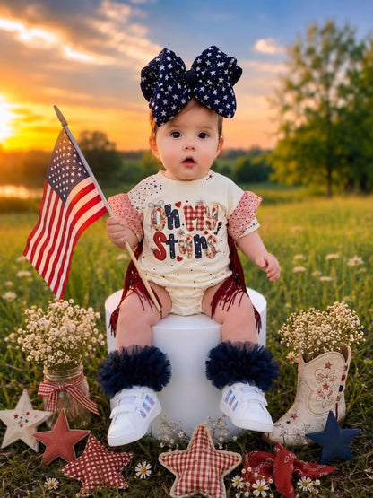 Oh my stars faux embroidered