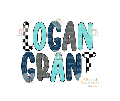 Blue/grey/checkered name