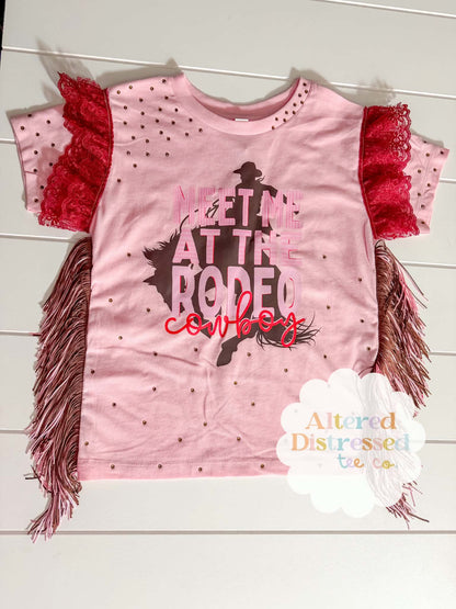 Meet me at the rodeo cowboy Pink (with cowboy and horse)