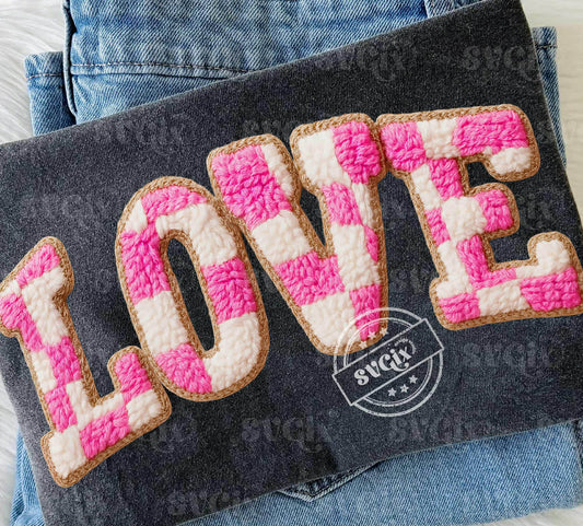 Checkered Love Faux Patch