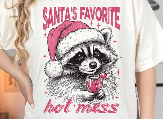 Racoon Santa's Favorite Hot Mess