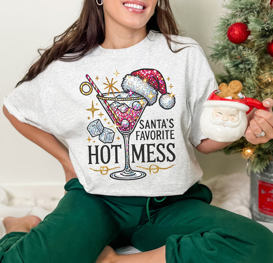 Santa's Favorite Hot Mess Martini Glass