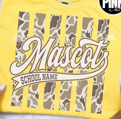 Camo Mascot School Name